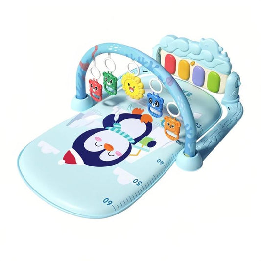 Tapis d'éveil musical pour tout-petits avec piano à pédales, motif dauphin (pingouin, ours, dinosaure).