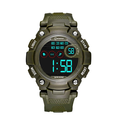Montre numérique de sport MINGRUI pour enfants, étanche, lumineuse, de plein air, avec alarme, chronomètre et calendrier