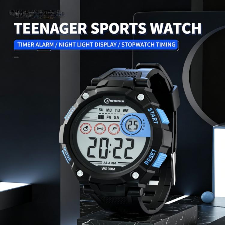 Montre numérique de sport MINGRUI pour enfants, étanche, lumineuse, de plein air, avec alarme, chronomètre et calendrier