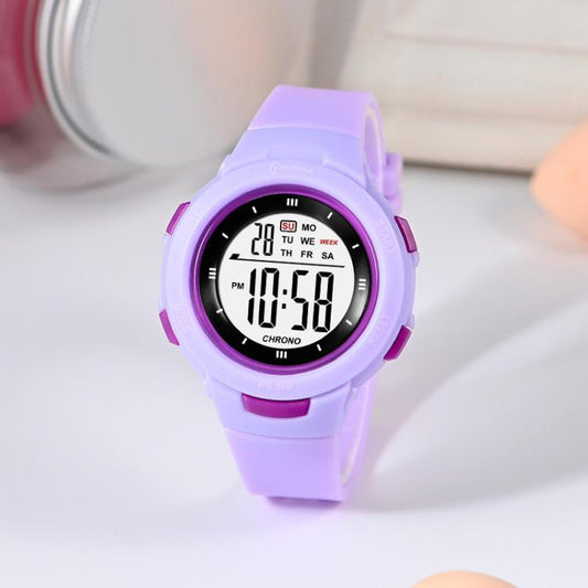 Montre de sport numérique pour enfants MINGRUI (garçons et filles), étanche à 30 m, avec rétroéclairage LED, alarme, chronomètre et calendrier.