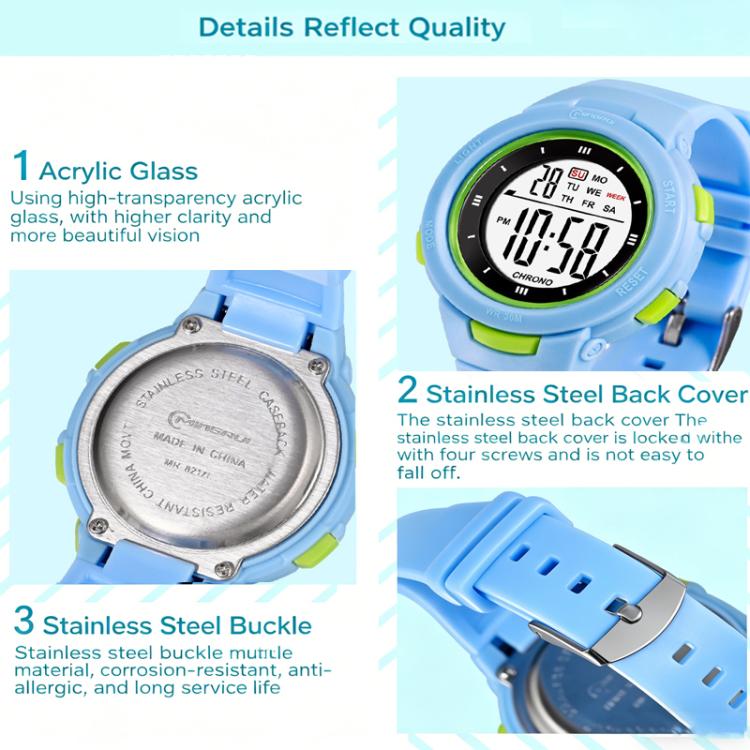 MINGRUI Montre digitale de sport pour enfants garçons et filles, étanche 30M, montres électroniques d'extérieur avec rétroéclairage LED, alarme, chronomètre, date du calendrier