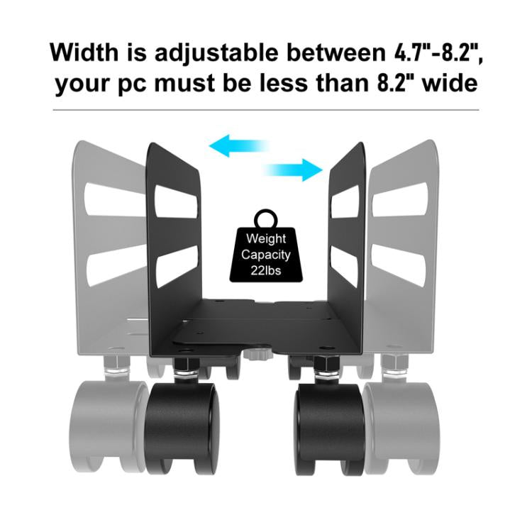 JJ-9106 PC Tower Mobile Stand Adjustable Metal Computer Host Bracket