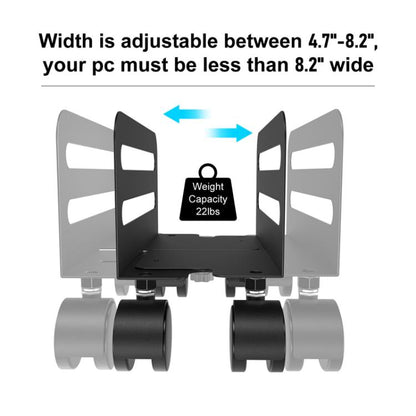 JJ-9106 PC Tower Mobile Stand Adjustable Metal Computer Host Bracket