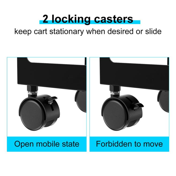 JJ-9106 PC Tower Mobile Stand Adjustable Metal Computer Host Bracket