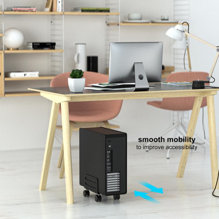 JJ-9106 PC Tower Mobile Stand Adjustable Metal Computer Host Bracket