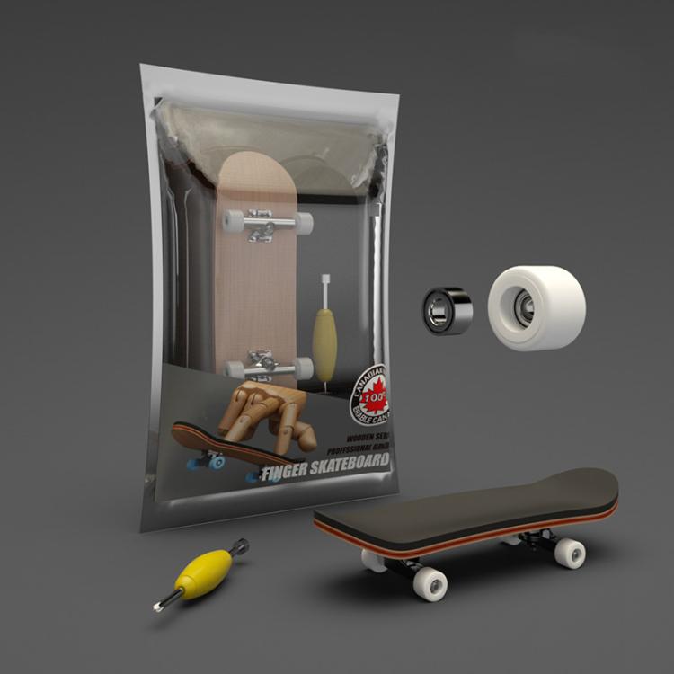 Mini-skateboard à roulements en bois d'érable 5 couches, jouet de bureau pour soulager le stress