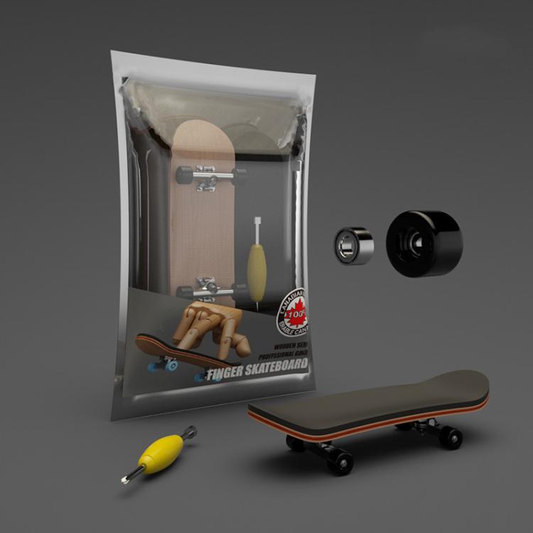 Mini-skateboard à roulements en bois d'érable 5 couches, jouet de bureau pour soulager le stress