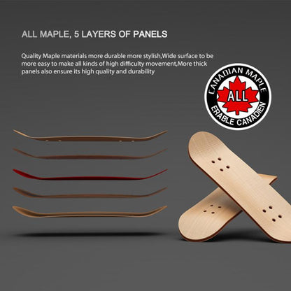 Mini-skateboard à roulements en bois d'érable 5 couches, jouet de bureau pour soulager le stress