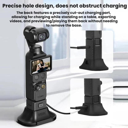 For DJI Osmo Pocket 4 / 3 BRDRC Car Desktop Silicone Mount