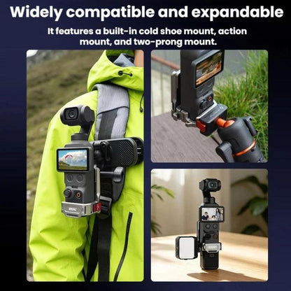 Pour DJI Osmo Pocket 3 / 4 BRDRC Support d'extension de cadre d'adaptateur de base magnétique multifonctionnel, Pour DJI Osmo Pocket 3 / 4 Titanium