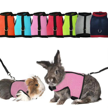 Rabbit Ferret Harness & Leash Small Pet Vest-Style Harness Leash, M, L, S