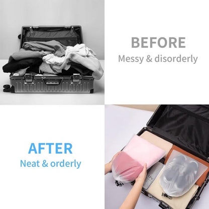 5pcs /Pack Shoe Bags for Travel Large Waterproof Drawstring Bags for Storage Clear Frosted Dustproof Travel Organizer Pouches, 30 x 40cm