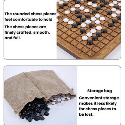 Go Board & Stones Set With Storage Jar, Gomoku Educational Puzzle Toy, MDF Red