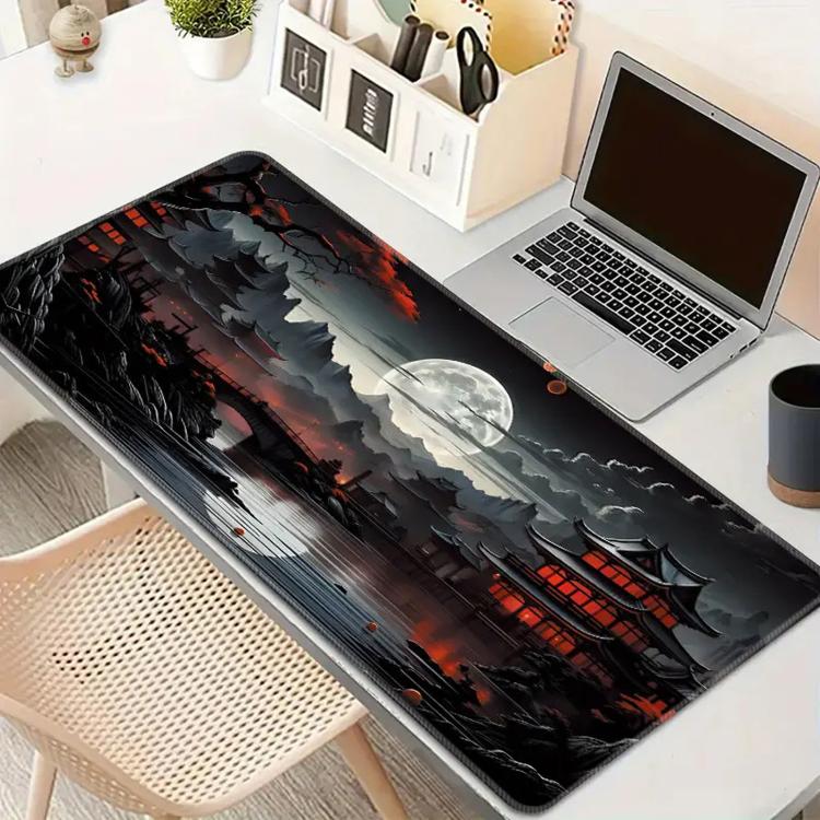Stain-Resistant Ancient Landscape Mouse Pad, E-Sports Gaming Keyboard Desk Mat, 30 x 60 x 0.2cm, 30 x 60 x 0.3cm, 30 x 70 x 0.2cm, 30 x 70 x 0.3cm, 30 x 80 x 0.2cm, 30 x 80 x 0.3cm, 40 x 90 x 0.2cm, 40 x 90 x 0.3cm