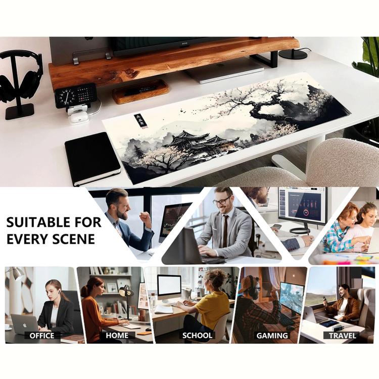 Stain-Resistant Ancient Landscape Mouse Pad, E-Sports Gaming Keyboard Desk Mat, 30 x 60 x 0.2cm, 30 x 60 x 0.3cm, 30 x 70 x 0.2cm, 30 x 70 x 0.3cm, 30 x 80 x 0.2cm, 30 x 80 x 0.3cm, 40 x 90 x 0.2cm, 40 x 90 x 0.3cm