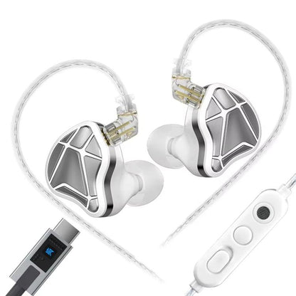 KZ Axas FPS 1.2m Wired Gaming Earphones, 3.5mm Standard White, 3.5mm With Mic White, Type-C Sound Card White, 3.5mm Standard Black, 3.5mm With Mic Black, Type-C Sound Card Black