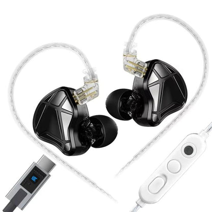 KZ Axas FPS 1.2m Wired Gaming Earphones, 3.5mm Standard White, 3.5mm With Mic White, Type-C Sound Card White, 3.5mm Standard Black, 3.5mm With Mic Black, Type-C Sound Card Black