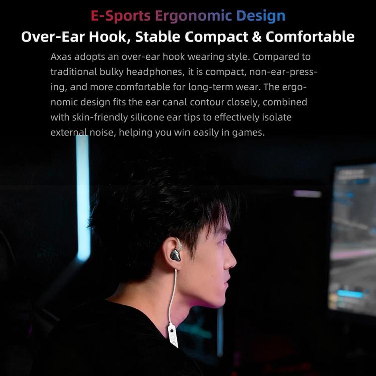 KZ Axas FPS 1.2m Wired Gaming Earphones, 3.5mm Standard White, 3.5mm With Mic White, Type-C Sound Card White, 3.5mm Standard Black, 3.5mm With Mic Black, Type-C Sound Card Black