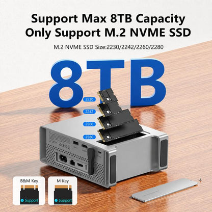 Blueendless MAC908 For Mac Mini M4 Stand & Hub With SSD Enclosure 2xUSB3.2+2xUSB2.0+SD/TF4.0+USB-C, MAC908