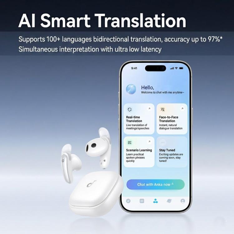 ANKER SoundCore Liberty Buds Half-In-Ear Wireless Bluetooth Earphones With AI Translation