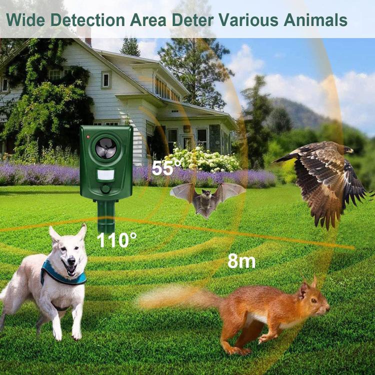 Répulsif extérieur étanche pour animaux à infrarouge, Répulsif à belettes à ultrasons haute puissance, Forme carrée