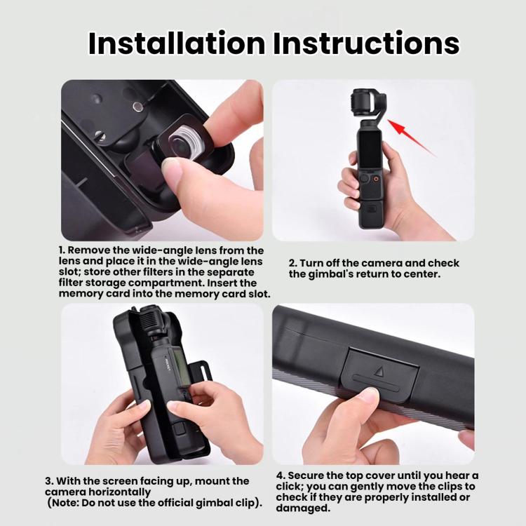 Pour DJI Osmo Pocket 4 / 3 BRDRC Étui de protection pour écran de nacelle et objectif