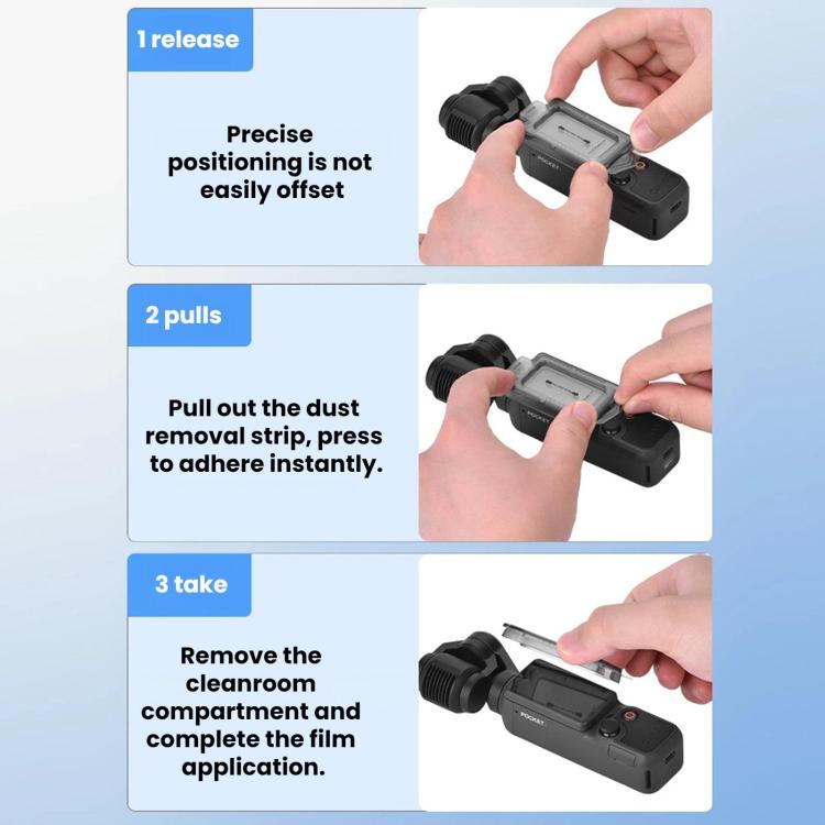 Pour applicateur de protection d'écran en verre trempé AR BRDRC DJI Osmo Pocket 4 / 3