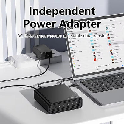 Blueendless USB4 NVMe M.2 SSD Enclosure, 40Gbps 4-Bay External Solid State Drive Case, Support Soft RAID 0/1/5, 32TB Capacity, US Plug, EU Plug, UK Plug, AU Plug