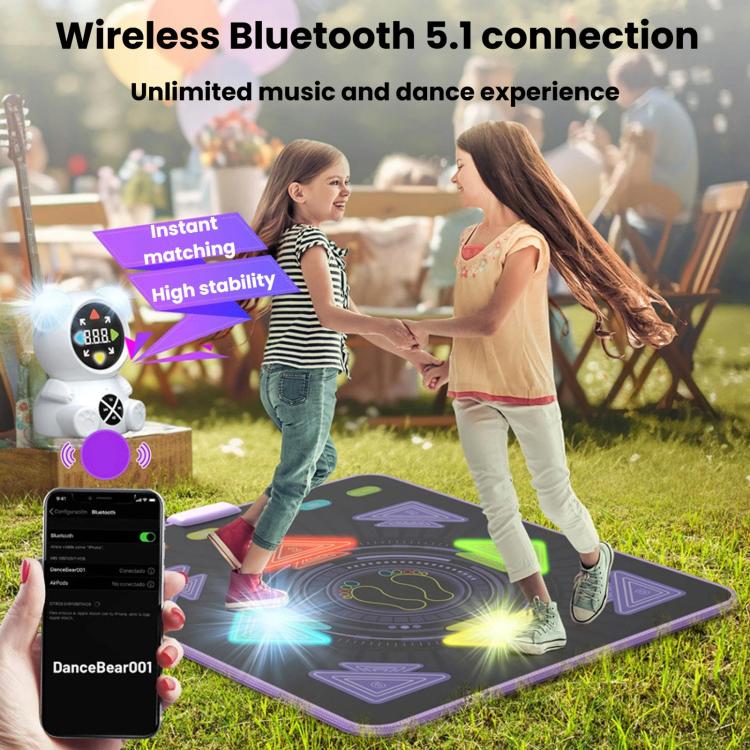 Maison Sports Enfants Tapis de danse lumineux, Machine de danse musicale sans fil de fitness