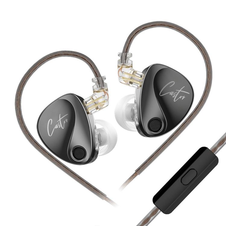 KZ-Castor Adjustable Dual-Driver In-Ear 1.2m Wired Earphones, No Mic, With Mic, Enhanced Bass No Mic, Enhanced Bass With Mic