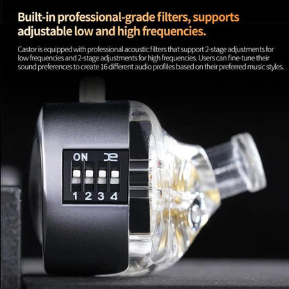 KZ-Castor Adjustable Dual-Driver In-Ear 1.2m Wired Earphones, No Mic, With Mic, Enhanced Bass No Mic, Enhanced Bass With Mic