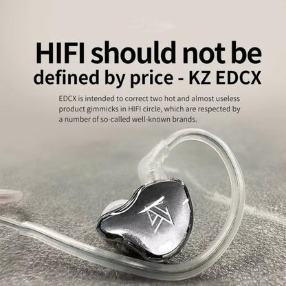 KZ-EDCX Dynamic In-Ear 1.2m Wired Earphones, Gray Standard, Gray With Mic, Green Standard, Green With Mic