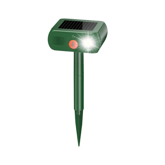 Répulsif solaire pour animaux, répulsif ultrasonique d'extérieur pour chats et chiens avec détecteur de mouvement PIR, 4 modes, avec lumière LED clignotante.