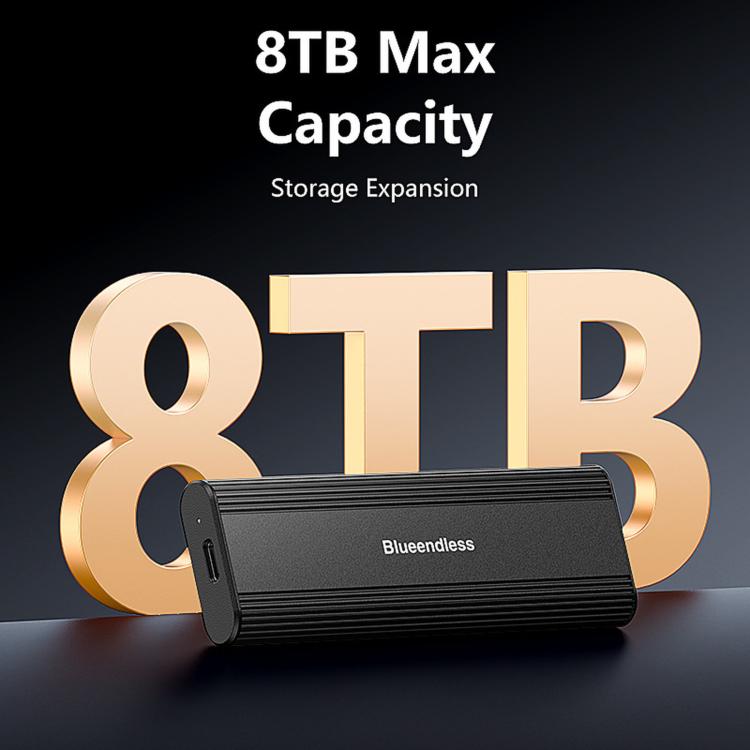 SSD Enclosure 10Gbps Aluminum USB-C 3.2 Solid State Drives, Supports Max 8TB, Blueendless 2821N M.2 NVME, Blueendless 2821SN M.2 NVME / SATA