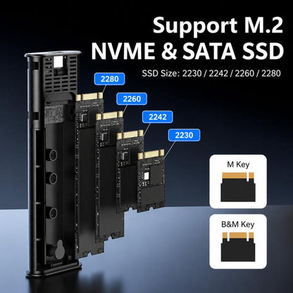 SSD Enclosure 10Gbps Aluminum USB-C 3.2 Solid State Drives, Supports Max 8TB, Blueendless 2821N M.2 NVME, Blueendless 2821SN M.2 NVME / SATA
