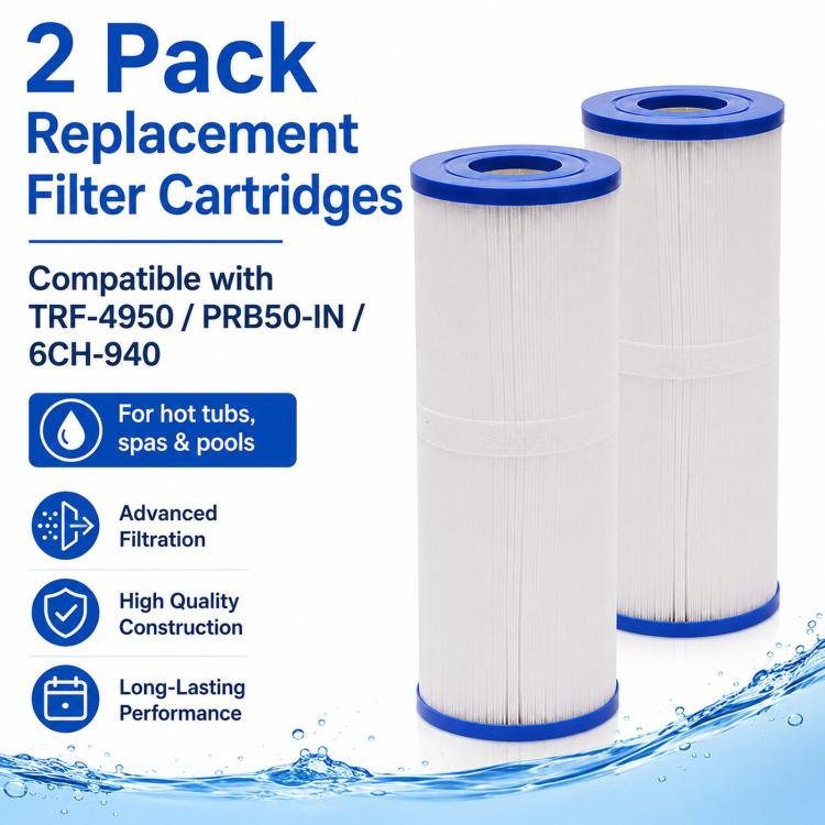 2 cartouches filtrantes de rechange pour spa, piscine, baignoire TRF-4950 / PRB50-IN / PRB50-IN