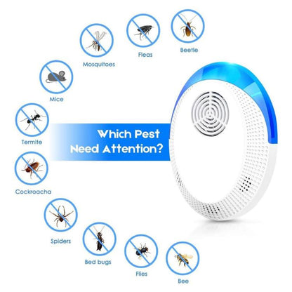 Répulsif intelligent ultrasonique anti-moustiques et souris, Répulsif anti-cafards domestique pour salon, chambre et cuisine, Prise US, Prise UK, Prise EU