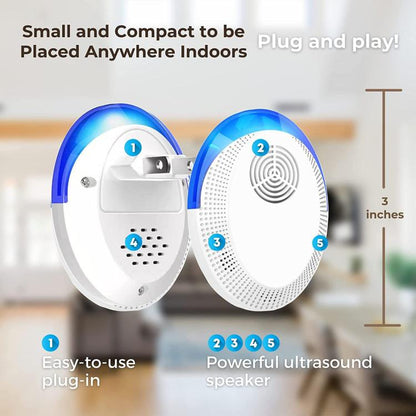 Répulsif intelligent ultrasonique anti-moustiques et souris, Répulsif anti-cafards domestique pour salon, chambre et cuisine, Prise US, Prise UK, Prise EU