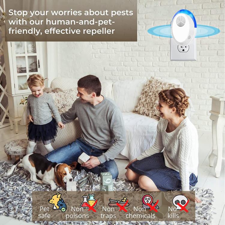 Répulsif intelligent ultrasonique anti-moustiques et souris, Répulsif anti-cafards domestique pour salon, chambre et cuisine, Prise US, Prise UK, Prise EU