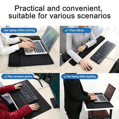 Stitched Edge Integrated Desk Mat & Mouse Pad, Mechanical Keyboard Wrist Rest Desk Pad, Small