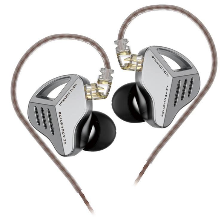 KZ-ZVX Dynamic In-Ear 1.2m Wired Earphones Deep Bass Hi-Fi Monitoring Earphones, Silver Standard, Silver With Mic, Black Standard, Black With Mic