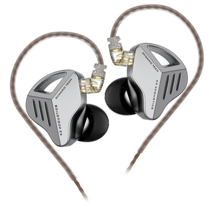 KZ-ZVX Dynamic In-Ear 1.2m Wired Earphones Deep Bass Hi-Fi Monitoring Earphones, Silver Standard, Silver With Mic, Black Standard, Black With Mic