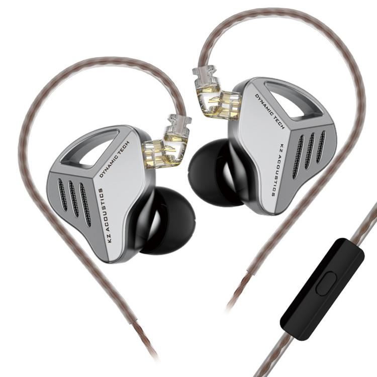KZ-ZVX Dynamic In-Ear 1.2m Wired Earphones Deep Bass Hi-Fi Monitoring Earphones, Silver Standard, Silver With Mic, Black Standard, Black With Mic