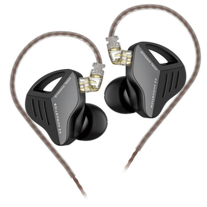 KZ-ZVX Dynamic In-Ear 1.2m Wired Earphones Deep Bass Hi-Fi Monitoring Earphones, Silver Standard, Silver With Mic, Black Standard, Black With Mic