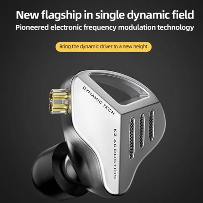 KZ-ZVX Dynamic In-Ear 1.2m Wired Earphones Deep Bass Hi-Fi Monitoring Earphones, Silver Standard, Silver With Mic, Black Standard, Black With Mic
