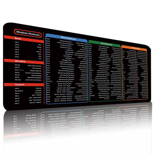 Large Shortcut Keys Mouse Pad Multi-Language Options Available Fray-Free Stitched Edges Keyboard Pad, 300x600x2mm, 300x600x3mm, 300x800x2mm, 300x800x3mm, 300x800x4mm, 400x800x2mm, 400x800x3mm, 400x900x2mm, 400x900x3mm