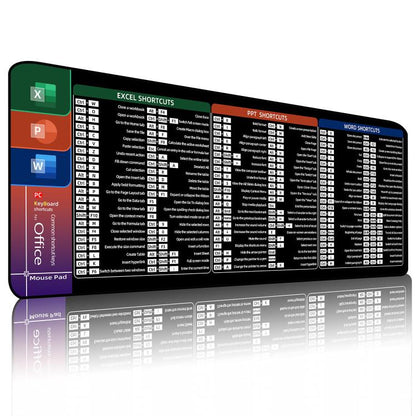 Large Shortcut Keys Mouse Pad Multi-Language Options Available Fray-Free Stitched Edges Keyboard Pad, 300x600x2mm, 300x600x3mm, 300x800x2mm, 300x800x3mm, 300x800x4mm, 400x800x2mm, 400x800x3mm, 400x900x2mm, 400x900x3mm