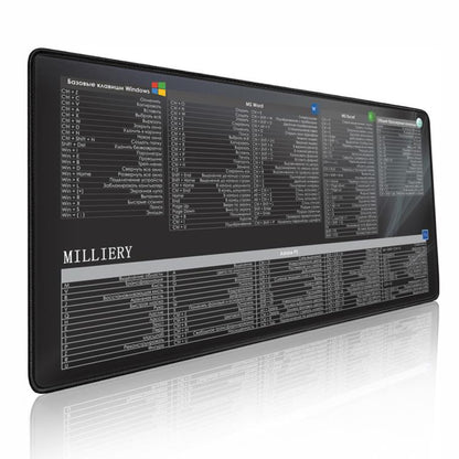 Large Shortcut Keys Mouse Pad Multi-Language Options Available Fray-Free Stitched Edges Keyboard Pad, 300x600x2mm, 300x600x3mm, 300x800x2mm, 300x800x3mm, 300x800x4mm, 400x800x2mm, 400x800x3mm, 400x900x2mm, 400x900x3mm