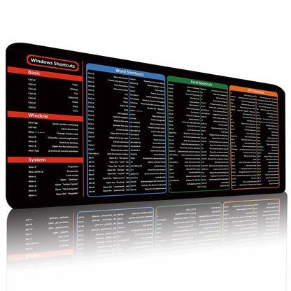 Large Shortcut Keys Mouse Pad Multi-Language Options Available Fray-Free Stitched Edges Keyboard Pad, 300x600x2mm, 300x600x3mm, 300x800x2mm, 300x800x3mm, 300x800x4mm, 400x800x2mm, 400x800x3mm, 400x900x2mm, 400x900x3mm