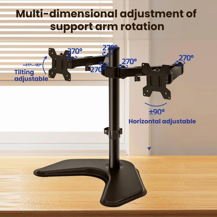 Dual-Screen LCD Monitor Telescopic Rotating Dual-Arm Stand, ZX-MT022N